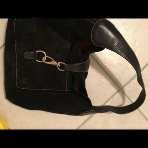Authentic Dooney and Bourke  duffel suede handbag